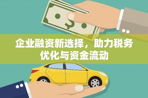 四子王旗企业融资新选择，助力税务优化与资金流动