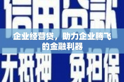 四子王旗企业经营贷，助力企业腾飞的金融利器