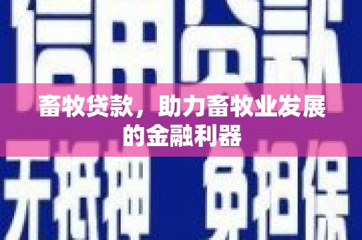 四子王旗畜牧贷款，助力畜牧业发展的金融利器