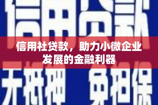 四子王旗信用社贷款，助力小微企业发展的金融利器