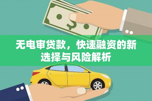 四子王旗无电审贷款，快速融资的新选择与风险解析