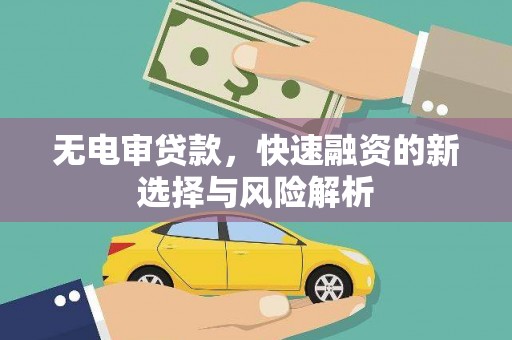 四子王旗无电审贷款，快速融资的新选择与风险解析