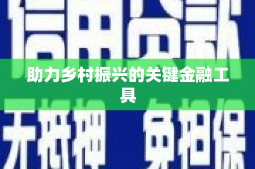 四子王旗助力乡村振兴的关键金融工具