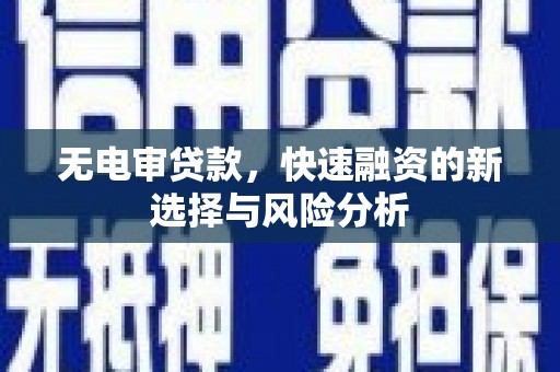 四子王旗无电审贷款，快速融资的新选择与风险分析