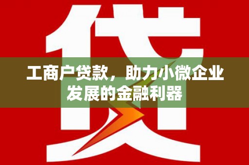 四子王旗工商户贷款，助力小微企业发展的金融利器