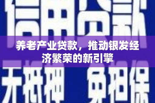 四子王旗养老产业贷款，推动银发经济繁荣的新引擎