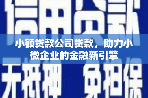 四子王旗小额贷款公司贷款，助力小微企业的金融新引擎