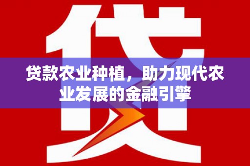 四子王旗贷款农业种植，助力现代农业发展的金融引擎