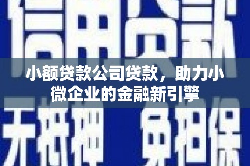 四子王旗小额贷款公司贷款，助力小微企业的金融新引擎
