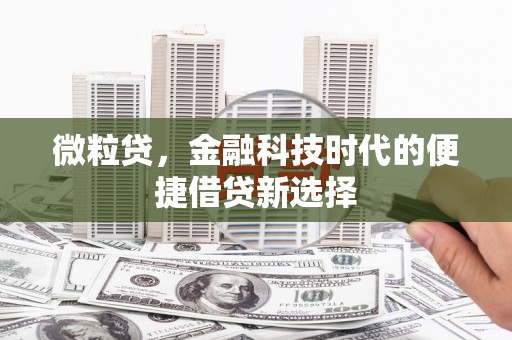 四子王旗微粒贷，金融科技时代的便捷借贷新选择
